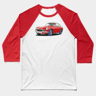 MGB GT Vintage Car in Flame Red Baseball T-Shirt